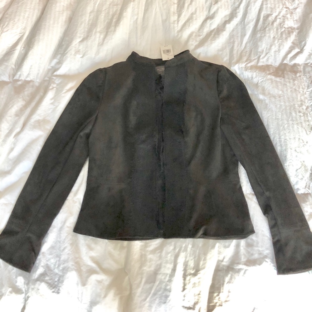 The Limited Black Suede Jacket with Lace Trim